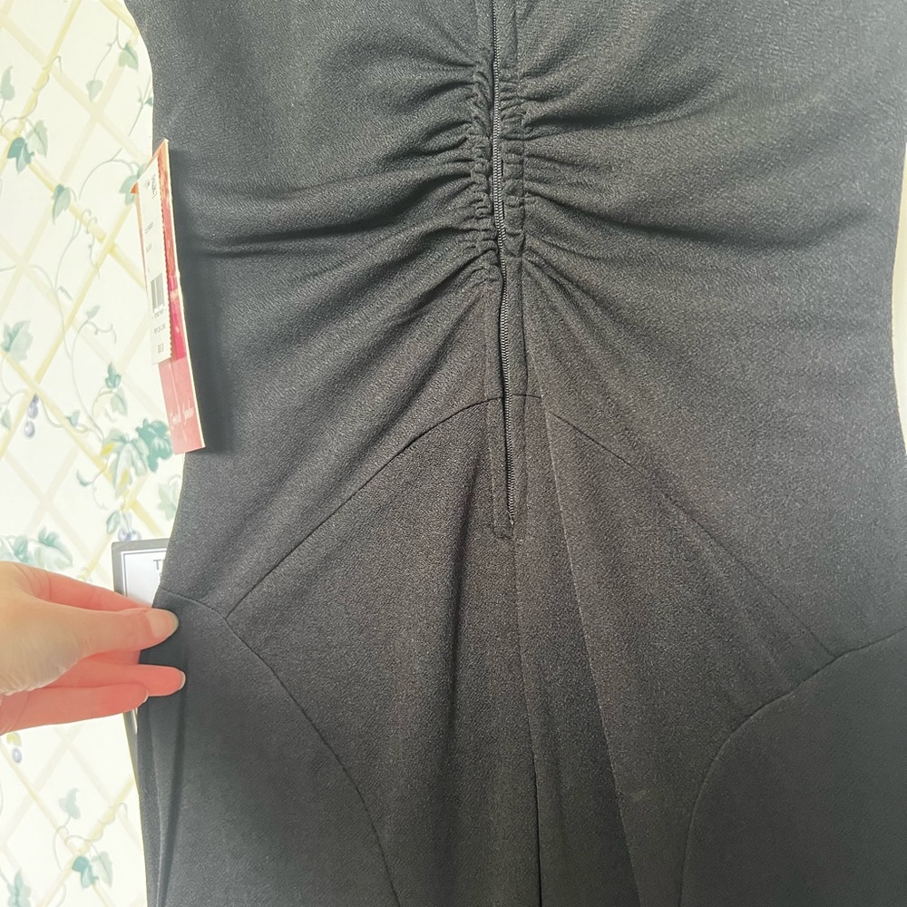 CLEARANCE Women’s Sexy Black Floor Length Sweetheart Neckline Dress W Leg Slit - Picture 10 of 16